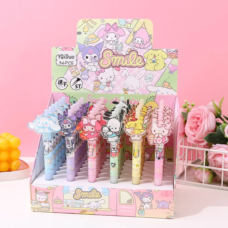 

Новинка, Sanrio, 36 шт., Φ Kuromi, ручка с прессом, 0,5, черная ученическая Канцелярия для студентов, школьные и офисные принадлежности