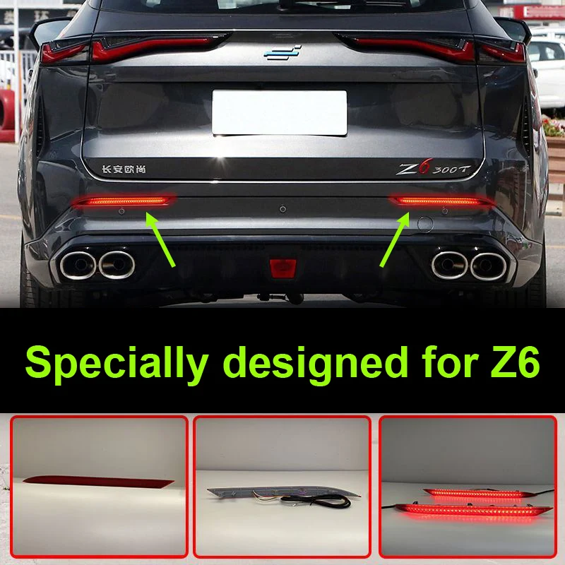 

2pcs for Changan OSHAN Z6 2022 2023 Retrofitting Rear Bumper Light LED Streaming Rear Fog Brake Navigation Light