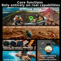 Montre connectée GPS HD300 Pro 2026 pour sports de plein air, cartes hors ligne, appels Bluetooth 5.4, étanche, santé, voyage, plongée 2