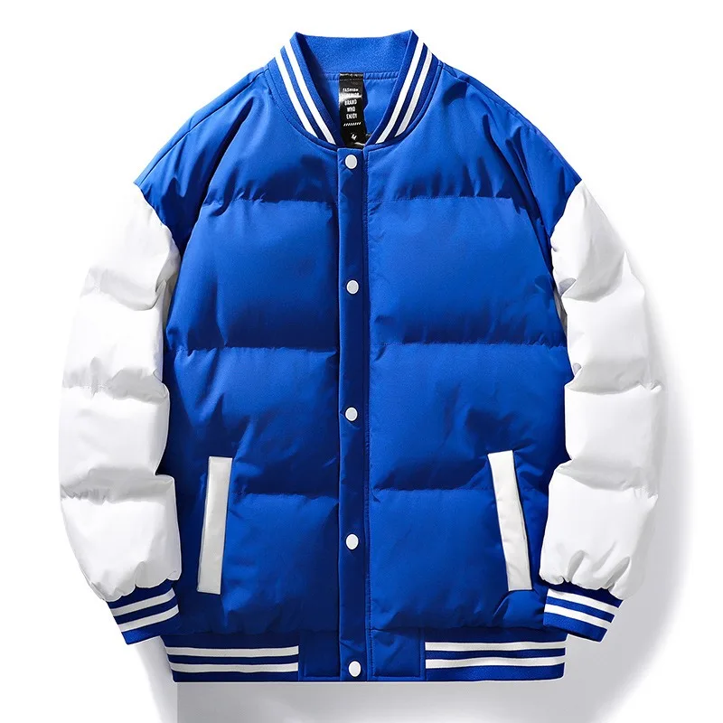 American Baseball Collar Cotton Coat Jacket Men's Winter New Youth Loose Casual Thickening Bread Coat Cotton-Padded Coat Men