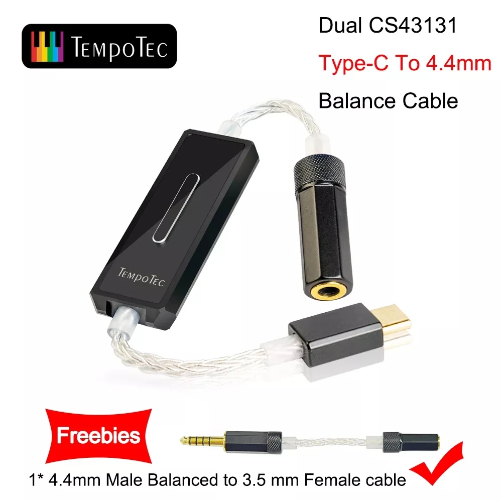 Headphone Amplifier TempoTec Sonata E44 Dual CS43131 USB Type C To 4.4MM Balance DAC&ampAMP DSD256(Native) For Android Phone&ampPC MAC |