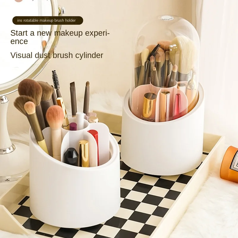

Ведерко для хранения кистей для макияжа, новый стиль Ins, ведерко для хранения кистей для макияжа, вращающаяся настольная Косметика с искусственной пыленепроницаемостью