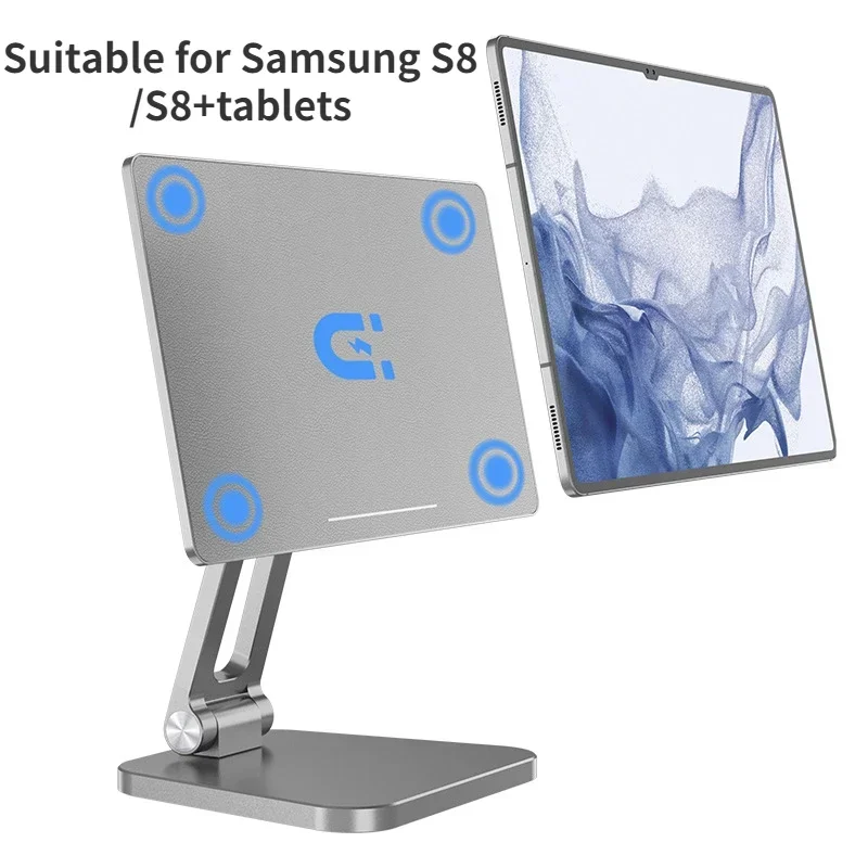 Liga de Alumínio Magnetic Tablet Stand 360 Rotação Desktop Holder Suporte Suspenso Escritório Escola Samsung s8 Mais Tabela