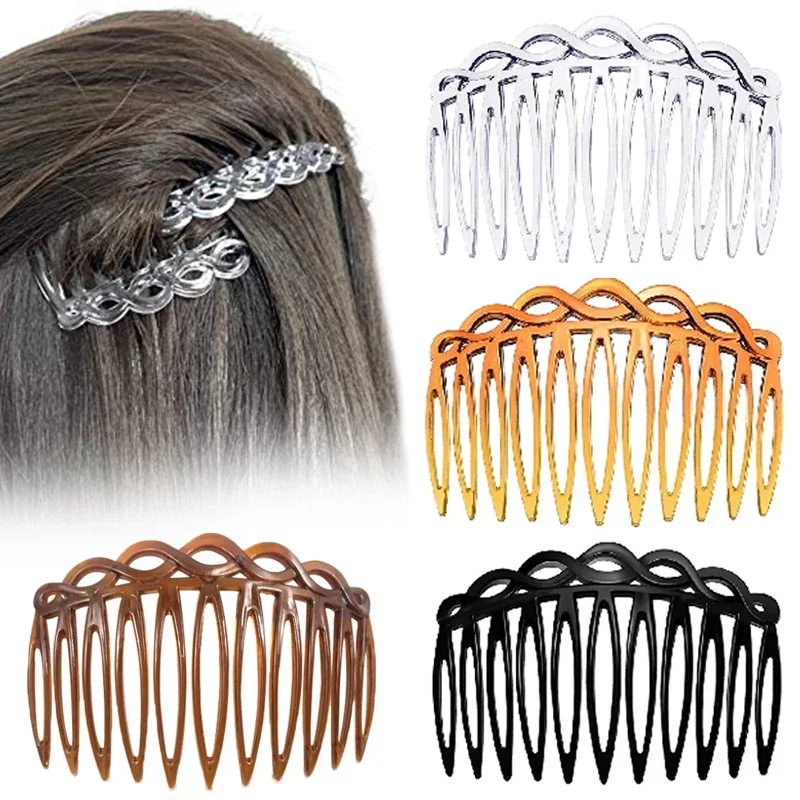 4 Colors French Hair Comb Straight Clips Claw for Women Vintage Weaving Hairpins for Bridal Wedding Hair Accesssories Barrettes