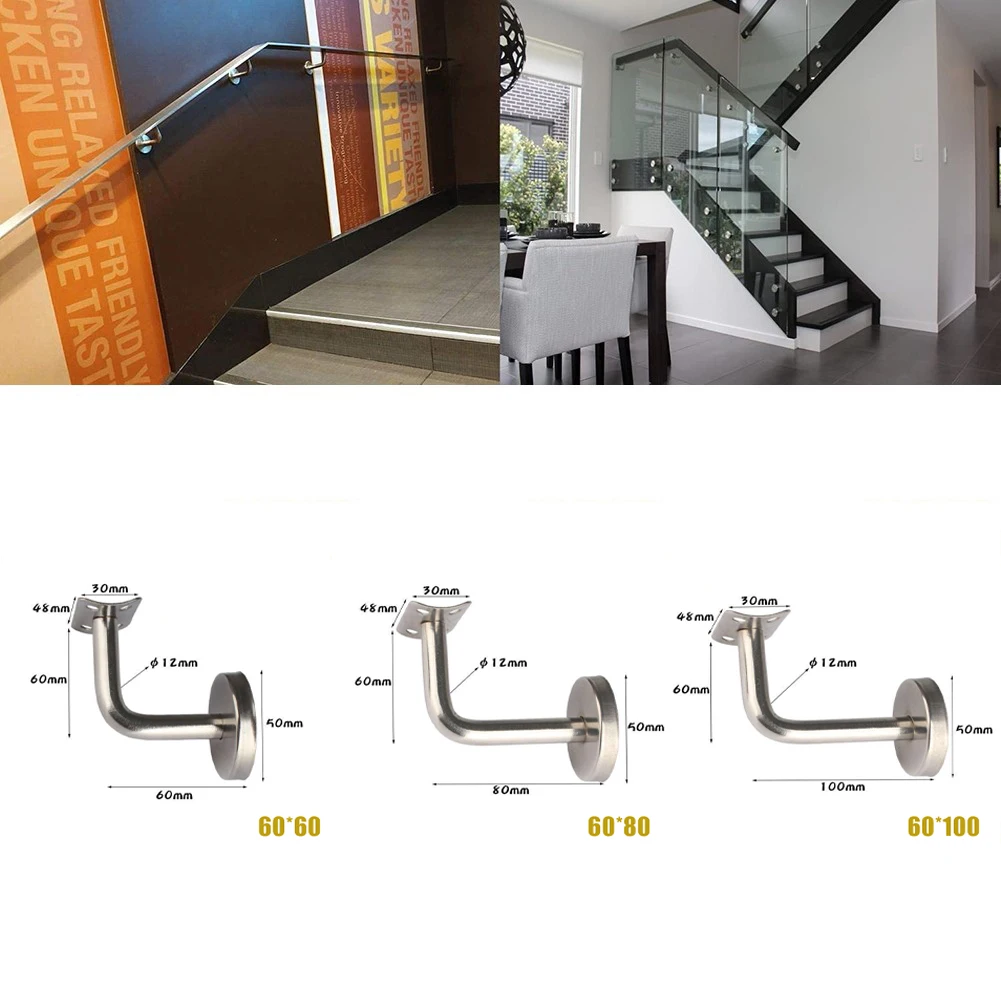 

Handrail Brackets Wall Support Hand Bannister Mopstick Rail Balustrade Stainless Steel Strong For Fitting Handrail High Quality