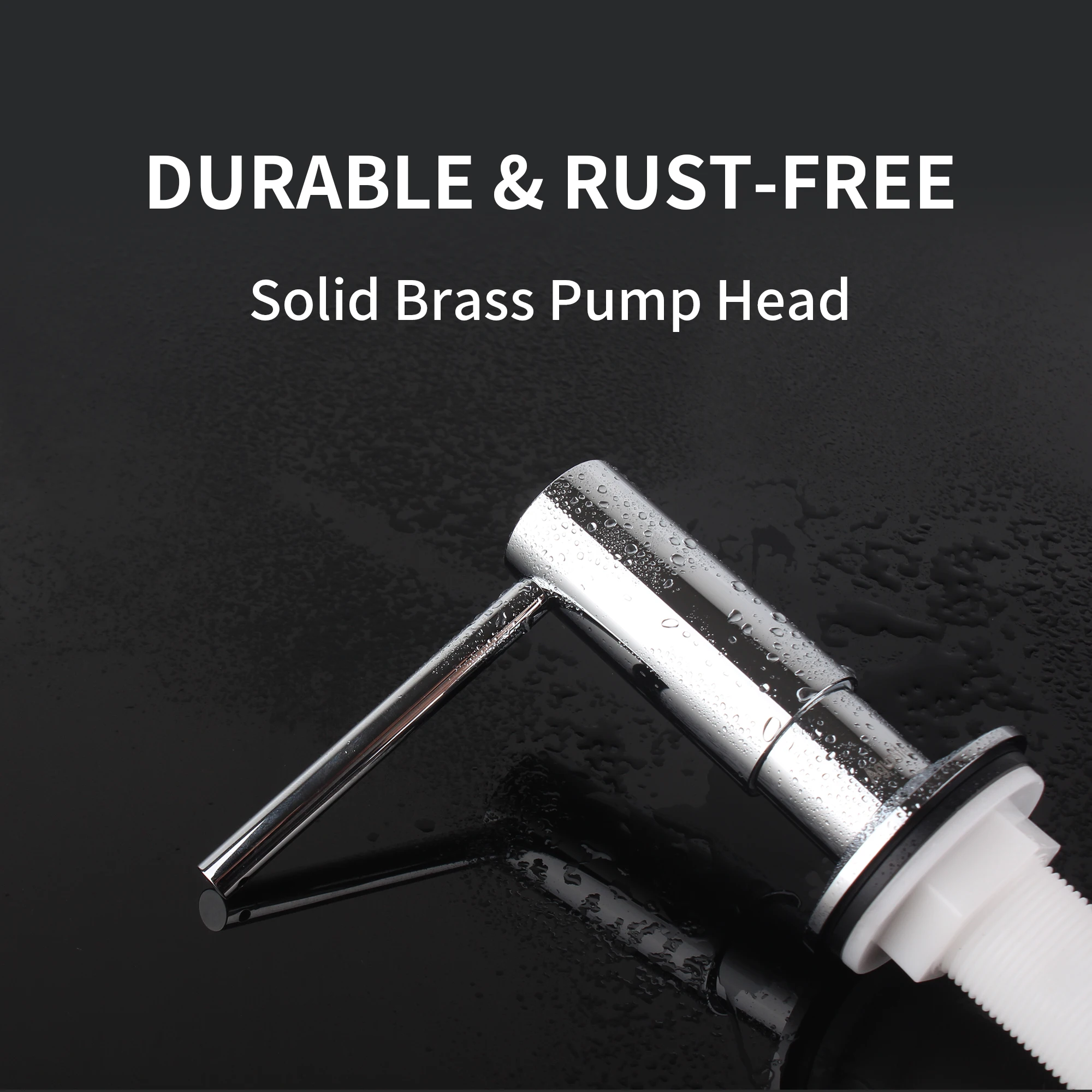 Metal Brass Soap Dispenser for Kitchen Sink(Chromed) Built in Metal Pump with 59"(1.5M) Extension Tube and 520 ML (18 OZ) Bottle