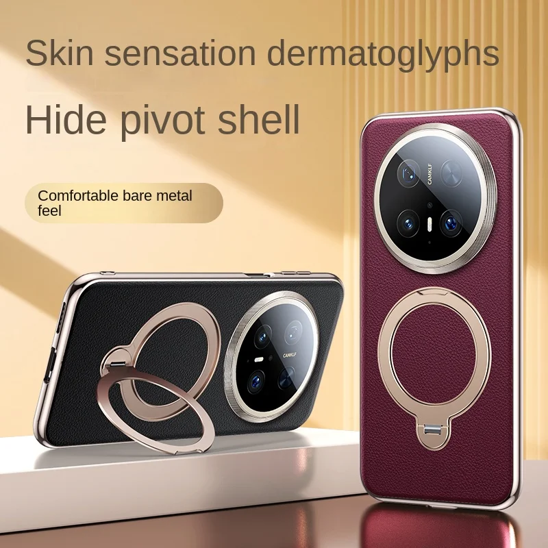 Leather 360° Rotating Stand Phone Case with Full Lens Protection and Shockproof Design