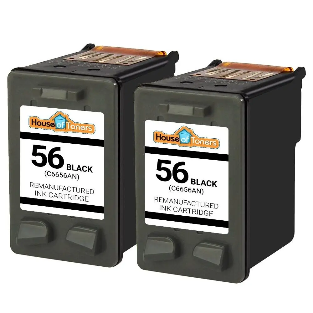 2 PK for HP56 Black for PhotoSmart 7150 7260 7350 7450 7550 7660 7755 7760 7960