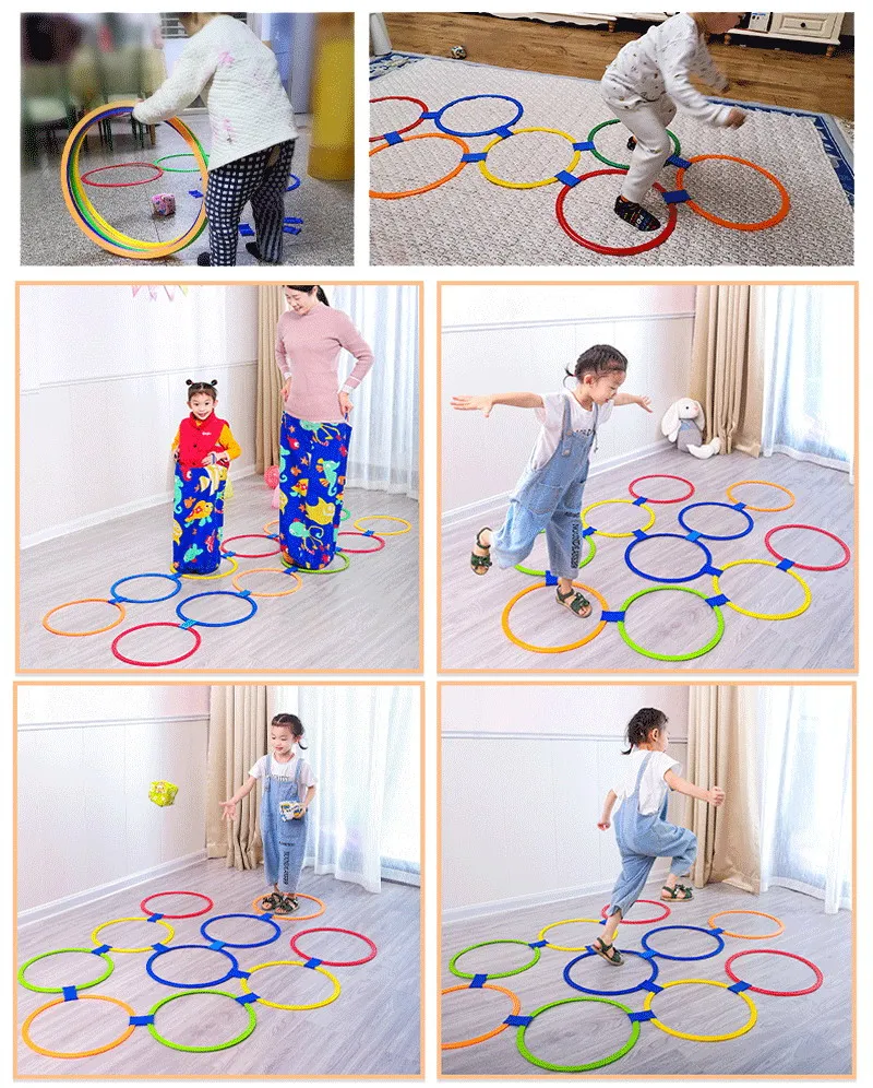 Kids Outdoor Toys Hopscotch Ring Jumping For Kids Sports Outdoor Play Outside Toys Children Garden Backyard Indoor Carnival Game