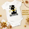 My 1st Birthday Newborn Romper Summer Infant Body Toddler Short Prince Sleeve Jumpsuit Baby Boys Birthday Party Outfit Clothes 3