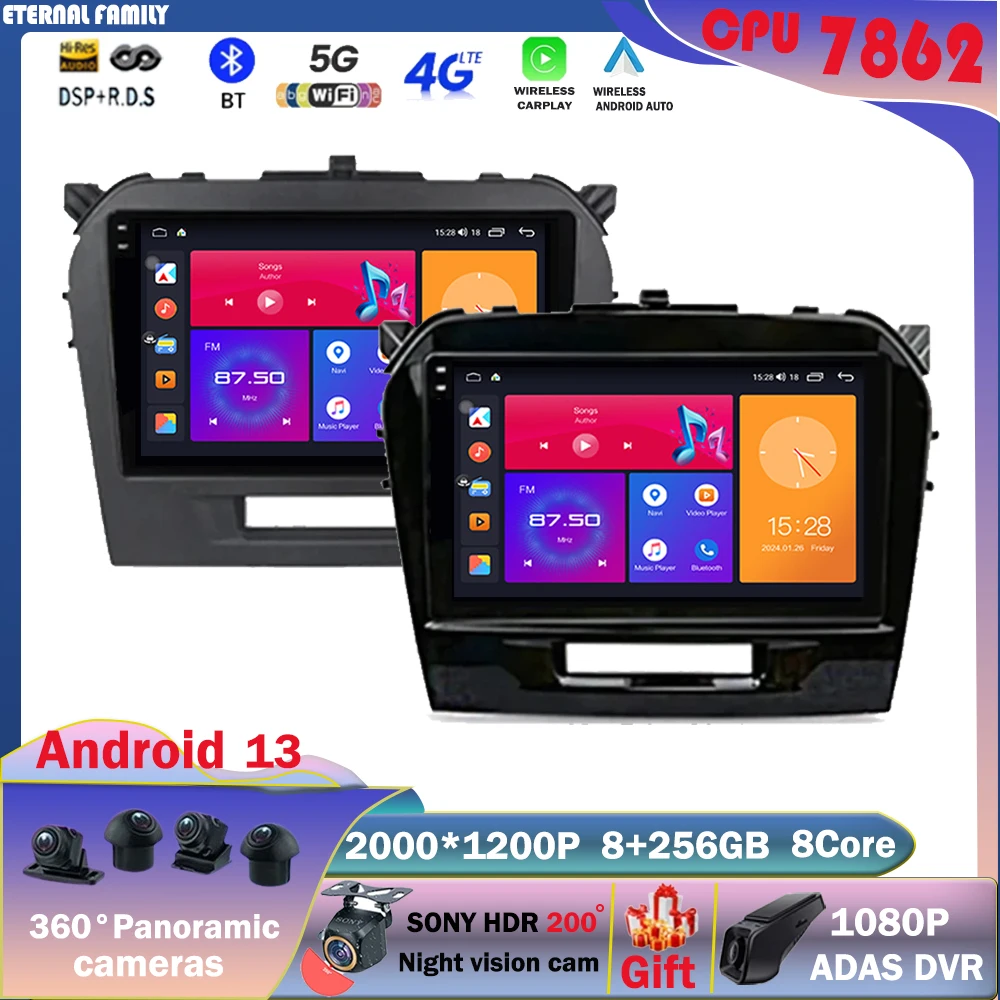 

Android 13 Multimedia DVD Player For Suzuki Vitara 2017 2018 2019 2020 8 Core Autoradio GPS Navigation Car Radio Stereo DSP