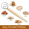 Cake Tools Danish Dough Whisk Stainless Steel Dutch Bread Dough Hand Mixer Wooden Handle Kitchen Baking Tools Artisian Blender 3