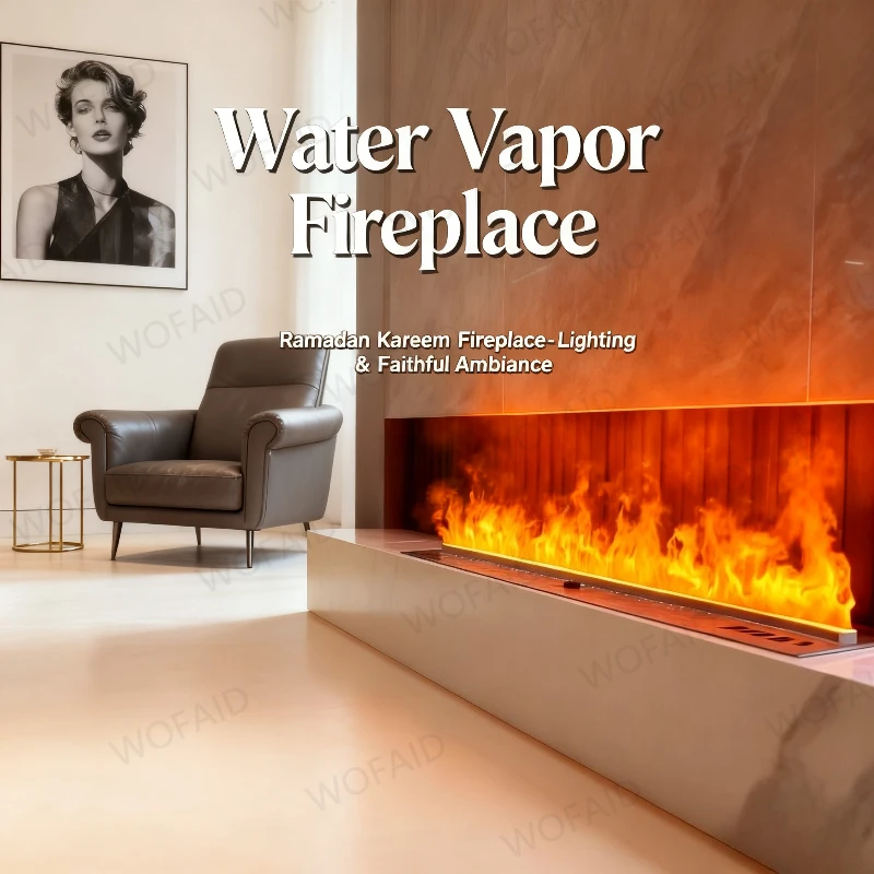 เตาผิงไฟฟ้า 3 มิติ ภาพลวงตา, เปลวไฟ RGB + จำลองหมอก, เตาผิงใช้งานได้ยาวนาน, เตาผิงกันกระแทกสำหรับครอบครัวที่กิจกรรมยุกติ 1