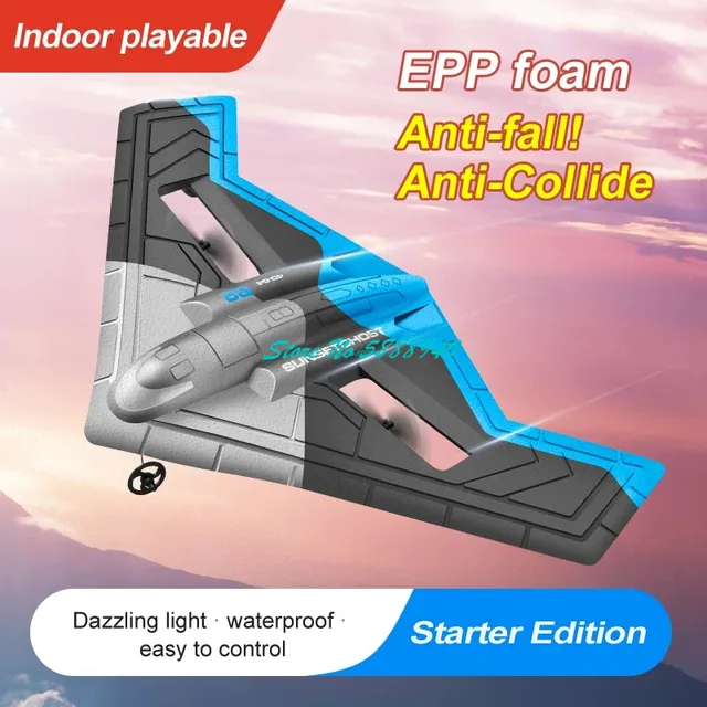 Full Lighting Fixed Wing Wireless Control RC Glider Fighter Model 200M EPP Material Waterproof Electric Remote Control RC Plane 2