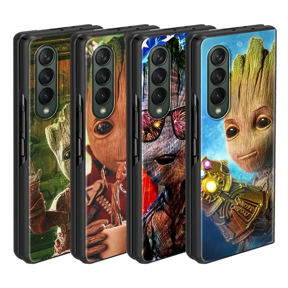 Cover Per Samsung Galaxy Z Fold5 Z Fold3 Zfold3 Zfold4 Z Fold4 5G Z Fold 4 Z Fold Black Protection Marvel Guardians Groot Case