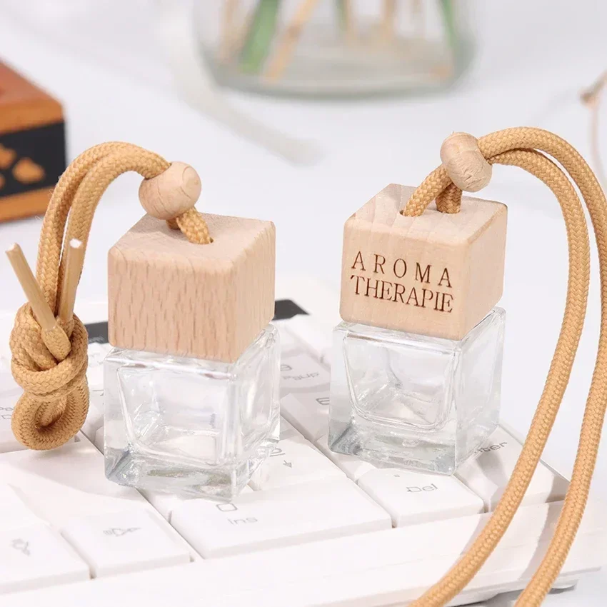 Empty Oil Bottle Car Styling Accessory Pendant Rearview Mirror Ornament Air Fresher Aromatherapy Refillable Diffuser