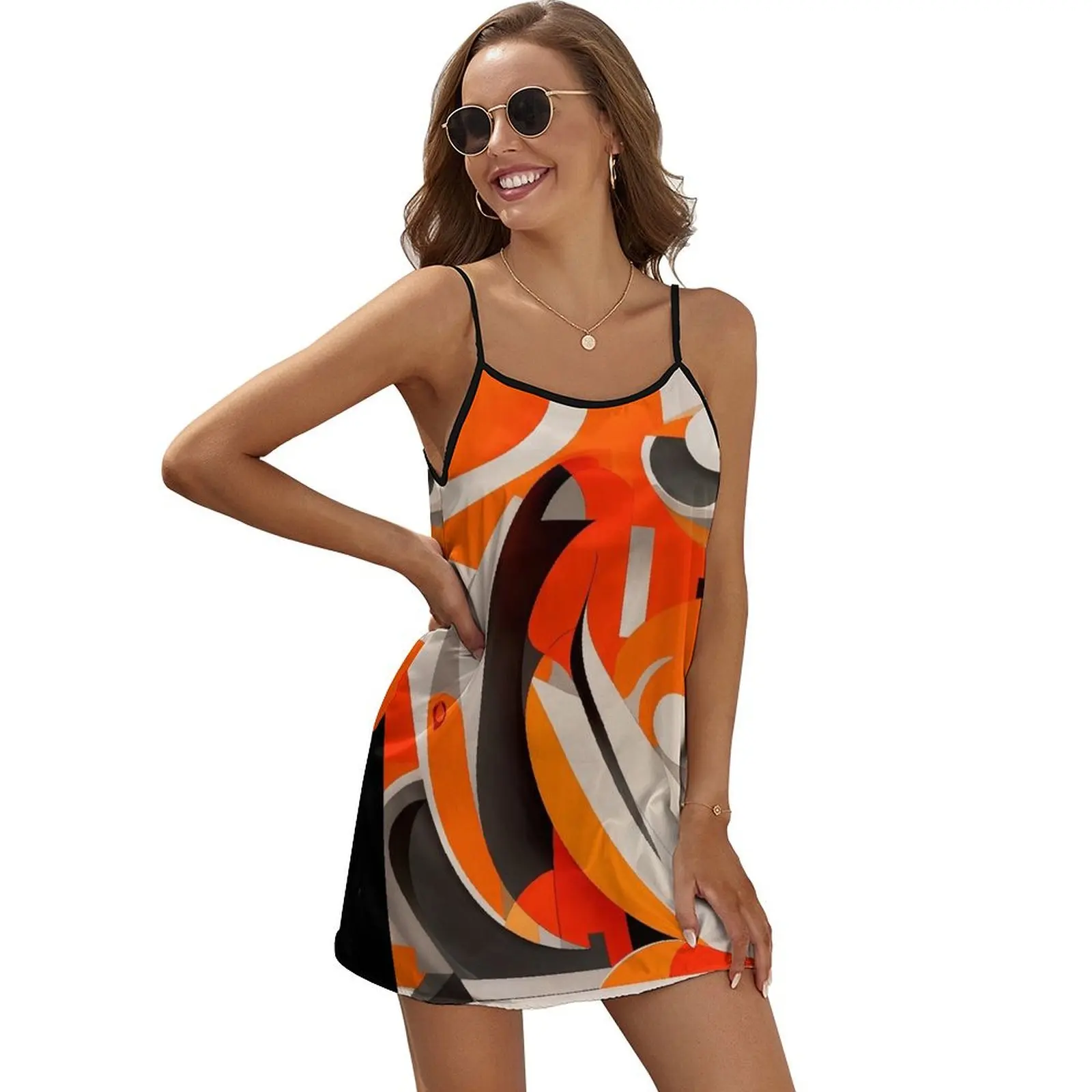 

Женское летнее платье без рукавов с принтом