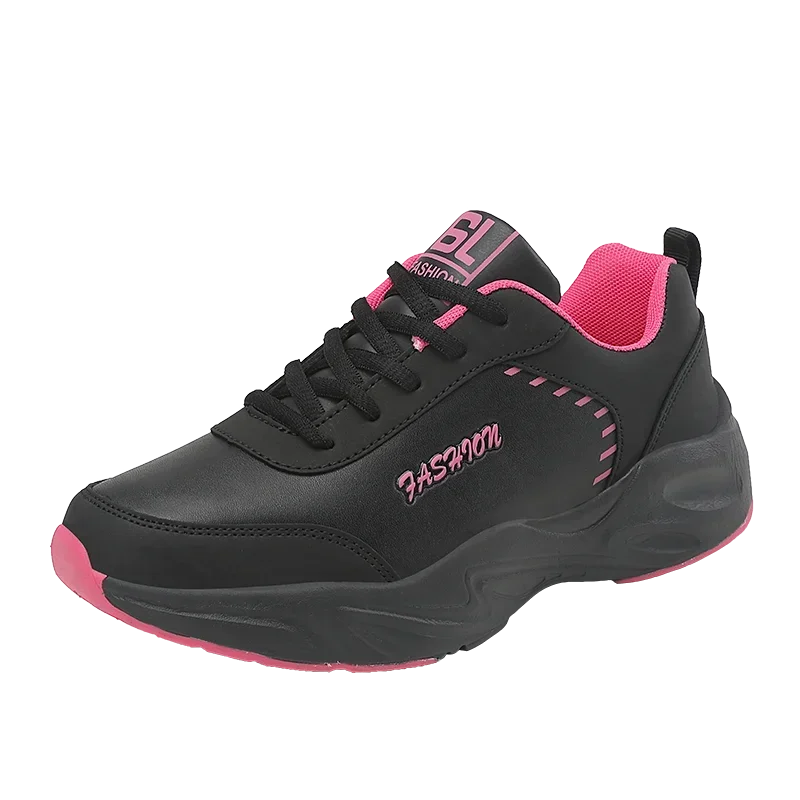 Four Seasons Waterproof Lightweight Running Shoes Women Women Leather Soft Casual Sneakers Ladies Non-Slip Rebound Jogging Shoes