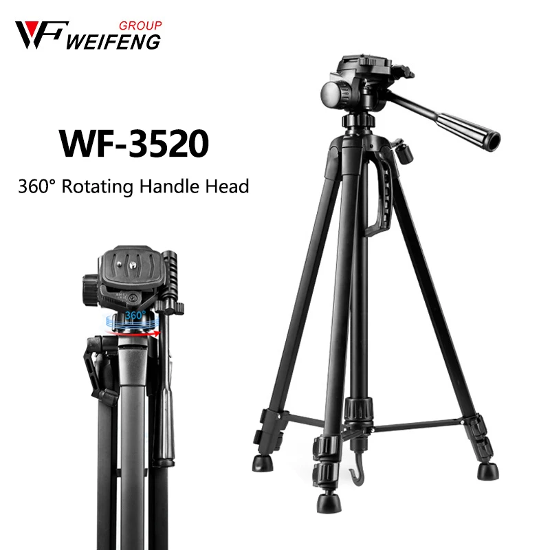 WEIFENG WF-3520 카메라 삼각대, 휴대용 사진 비디오 셀카 브래킷, D..