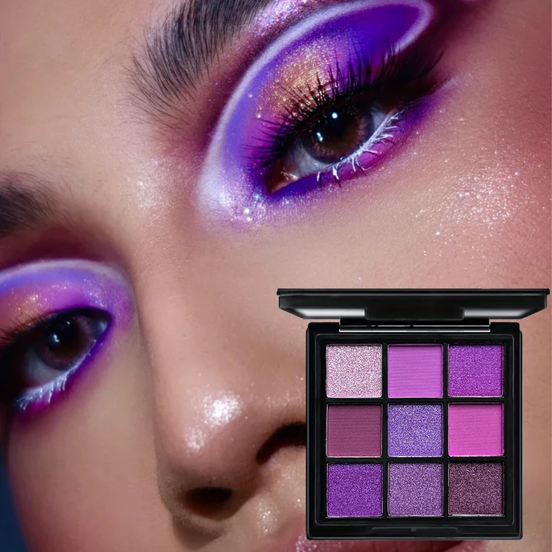 Vibrant Purple Eyeshadow Palette – Versatile Matte & Shimmer, Waterproof, Long-Lasting Finish, Perfect for Smoky & Natural Looks, Unisex