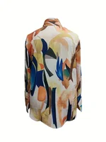 Plus Size 1XL-5XL Women's Elegant  V-Neck Geometric Print Shirt  Ladies Casual Long Sleeves Summer V-Neck Blouse Shirt Tops - Image 4