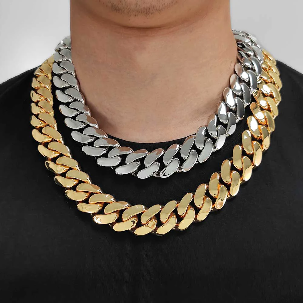 Men's Hip Hop Necklace 22MM Gold Plated Cuban Link Chain