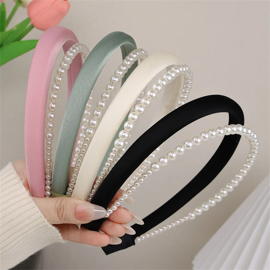 Korean version of pearl high skull headband for women new fashion temperament high-end bridal wedding hair accessories
