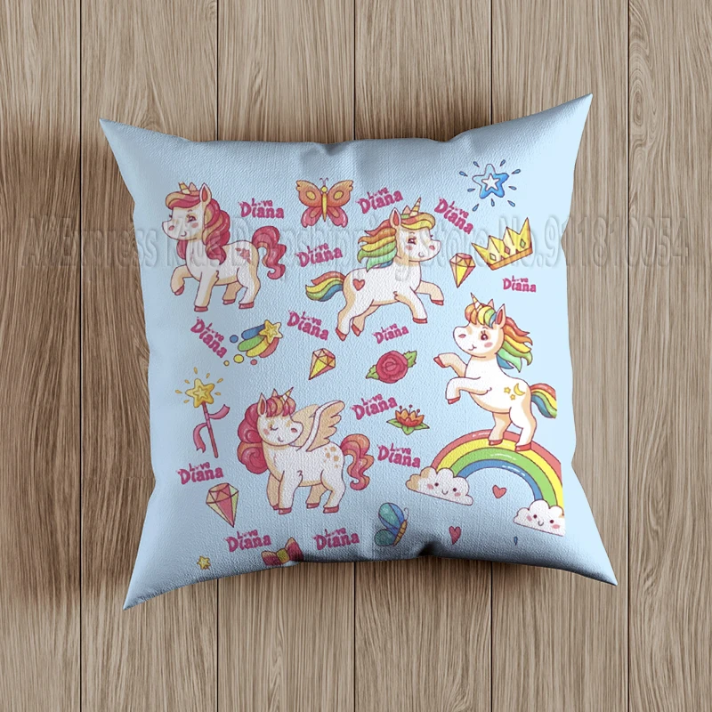 Kids Diana And Roma Show Soft Pillow Case Red Cloud Action Figures Square Pillow Covers Cushion Sofa Decor Cover Toys Gift
