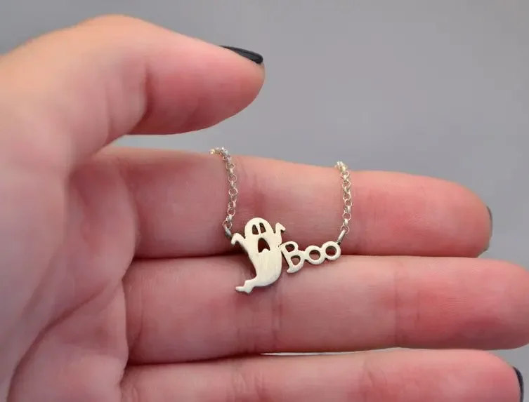 Newalloween Ghost Boo Collana Con Ciondolo All'Ingrosso Femminile Europea E Americana Ebay Aliexpress Source Short Lock