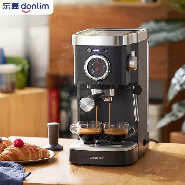 Donlim-cafetera Espresso con 2 tazas, máquina de café con espuma de leche  al vapor, para el hogar, la Oficina, el dormitorio y el DL-6400, 20bar -  AliExpress