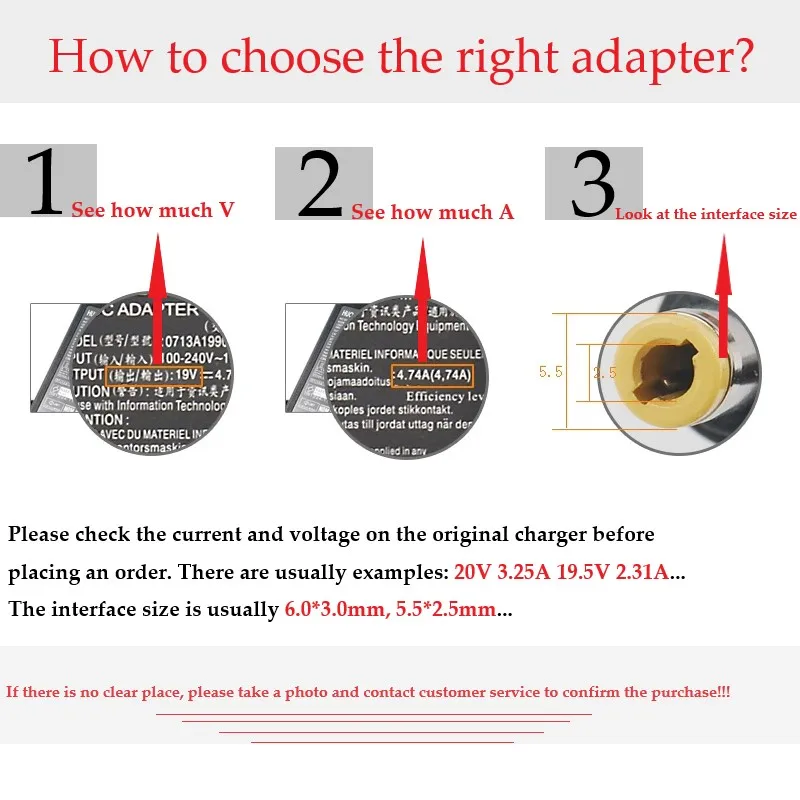 Cabo de Alimentação do Adaptador ac para o Monitor lg tv Lcd 32lh510 Lcap21c Lcap25b Ads45sn193 E2251s E2251t E2051s 19v 2.1a 1.6a - Imagem 2