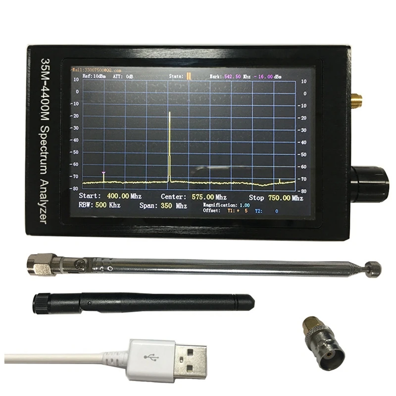 35M4400Mhz 50Ω HandHeld Portable Spectrum Analyzer 4.3 Inch TFT LCD