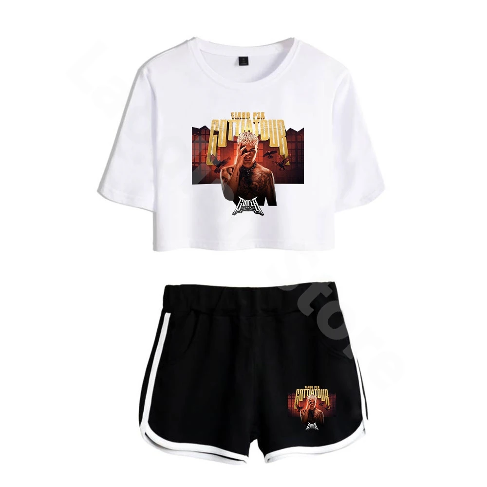 Tiago PZK Gotti A Tour 2025 Tee Shorts Suit Fashion Two Piece Sets Casual Short Sleeve 2 Piece Set Hip Hop Tees Funny Crop Top 4
