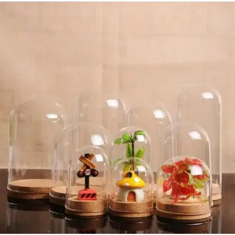 12pcs/1lot Yongsheng flower cork glass cover dust cover creative DIY glass products Empty Clear Glass Cloche Bell