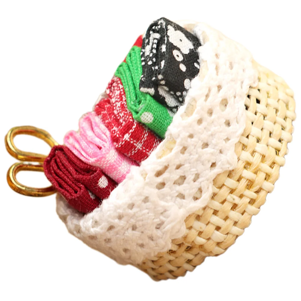 

Accessories Adorable Miniature Toy Wear-resistant Children Model Lovely Cloth Basket Decor Landscaping The House