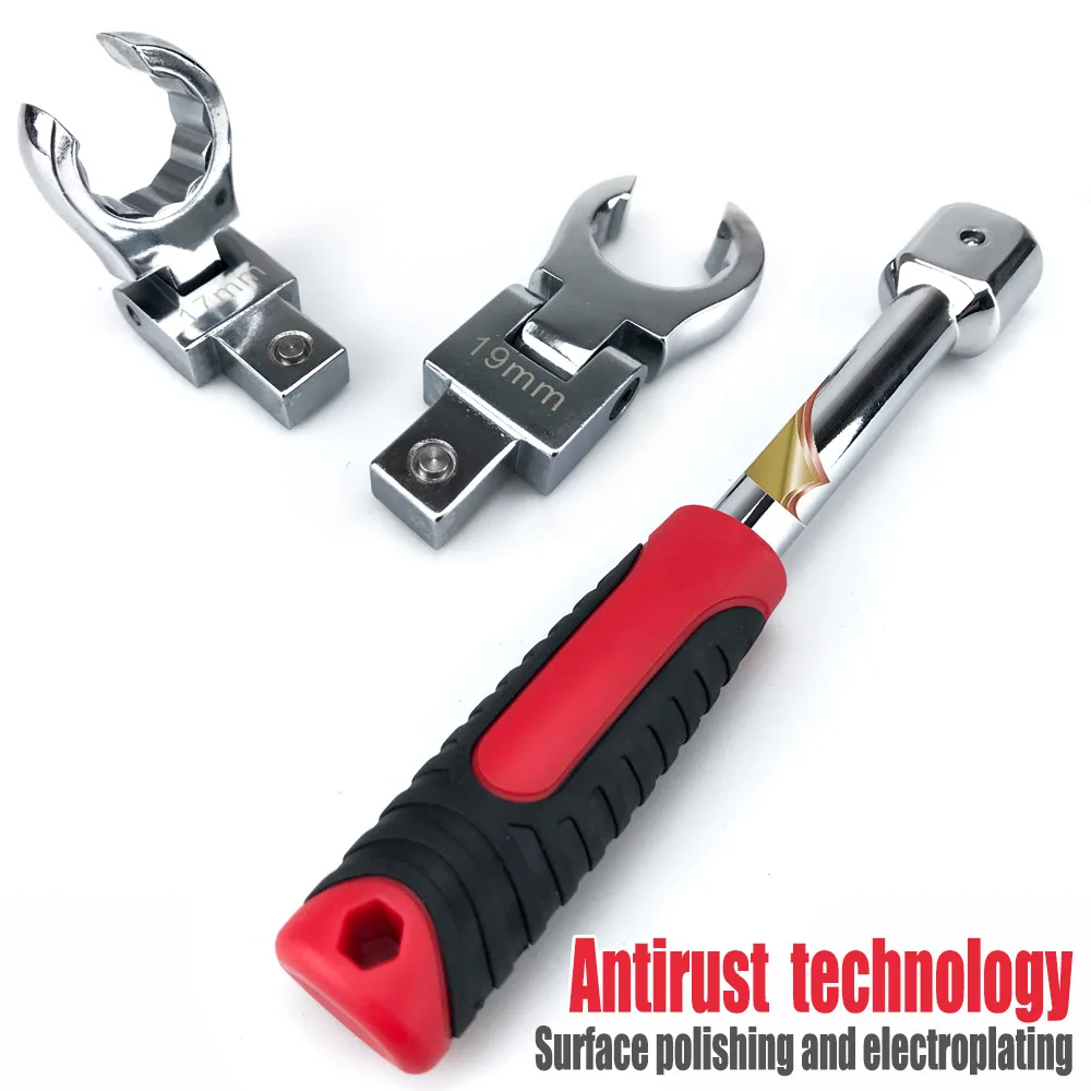9-piece Set Detachable Flexible Head Ratchet Torque Wrench Ratchet Wrench Spanner Ratchet 180 Rotating Spanner Ratchet Wrench
