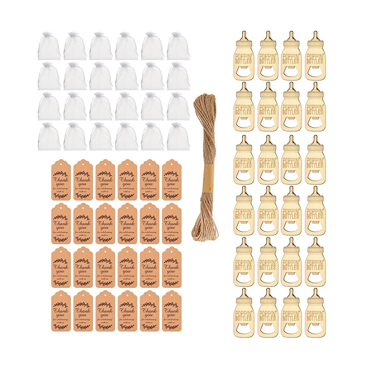 

24Pcs Baby Shower Favors for Guests ,Baby Bottle Opener Party Return Gifts or Souvenirs with Gift Tags ( Bottle)