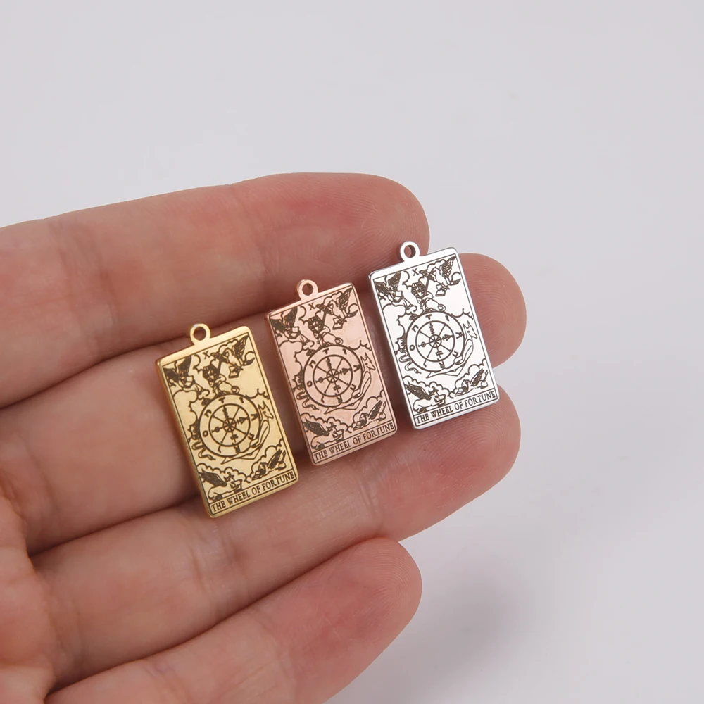Dawapara Tarot Card Charms: Stainless Steel Magic Amulet Pendants
