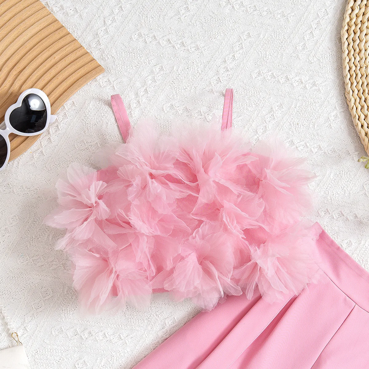 Girls’ Pink Lace Vest & Pants Set 4