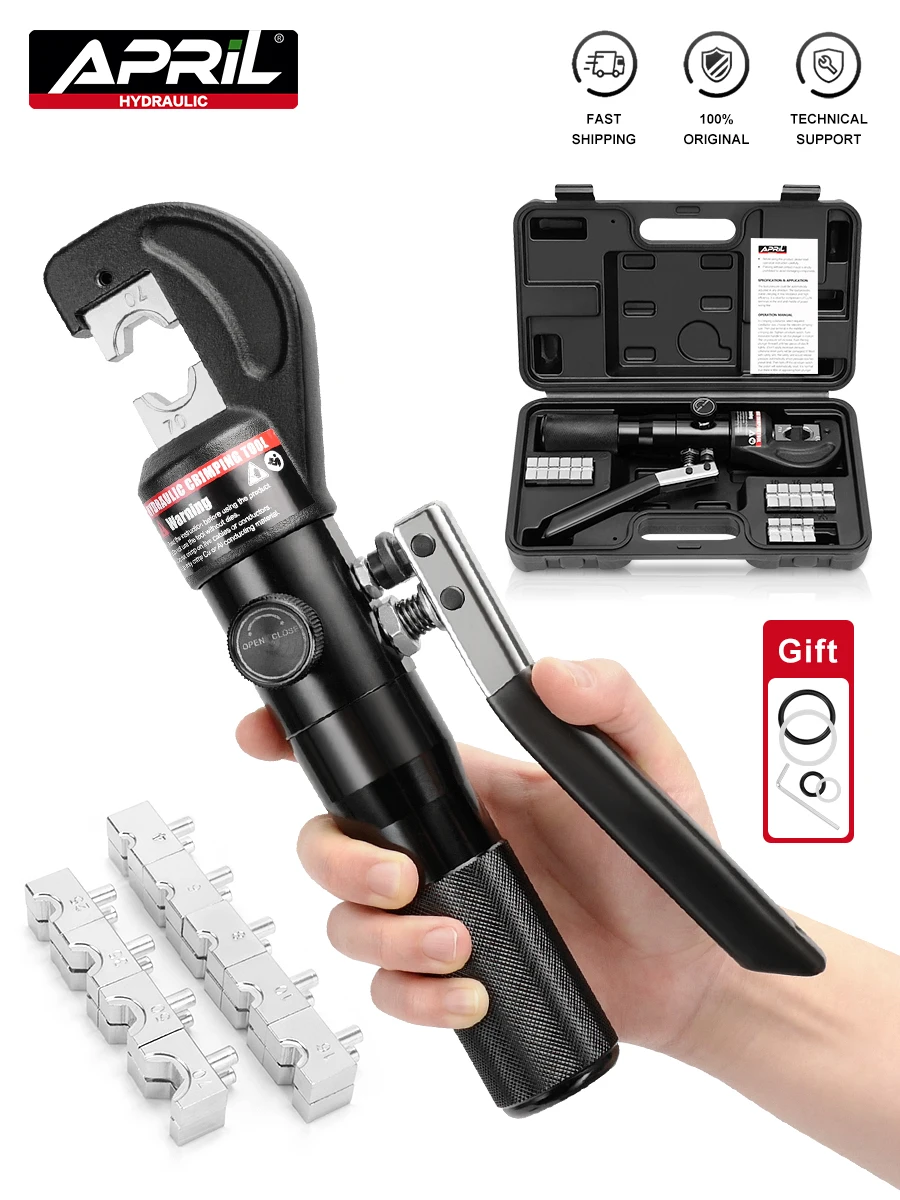 Dawot YQK-70 Outil De Sertissage De Câble 10 Tonnes Avec 9 Paires