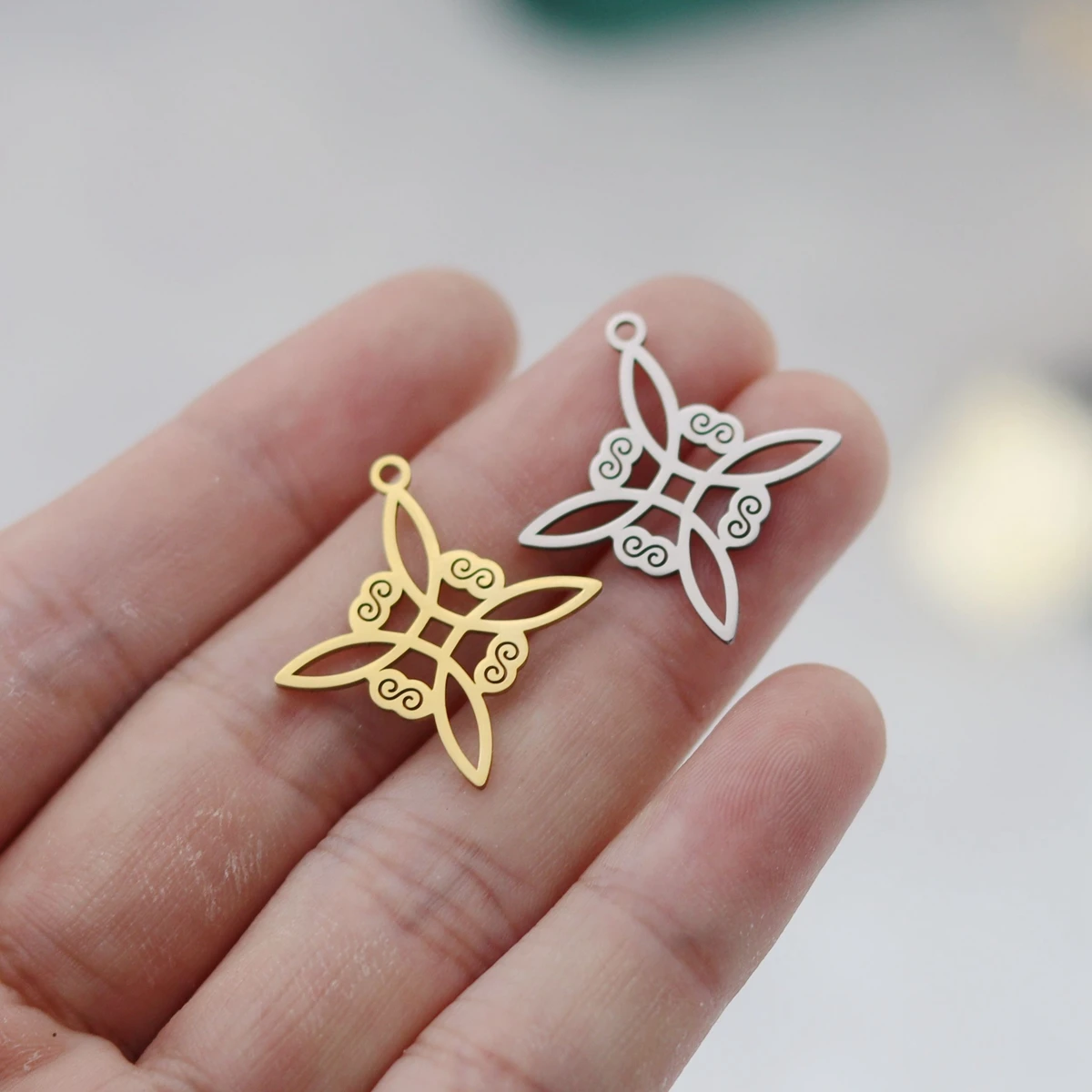 목걸이 쥬얼리에 대한 3pcs 마녀 매듭 매력 스테인레스 스틸 위카 요술 부적 펜던트 DIY 액세서리 만들기