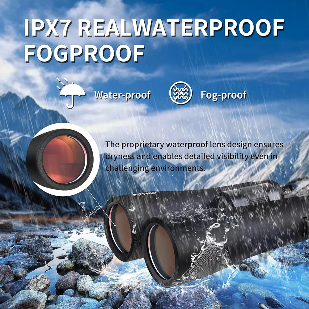 12x50 HD Binoculars for Adults High Powered Large View Binoculars with Clear Vision IPX7 Waterproof Telescope for Hunting Travel 5