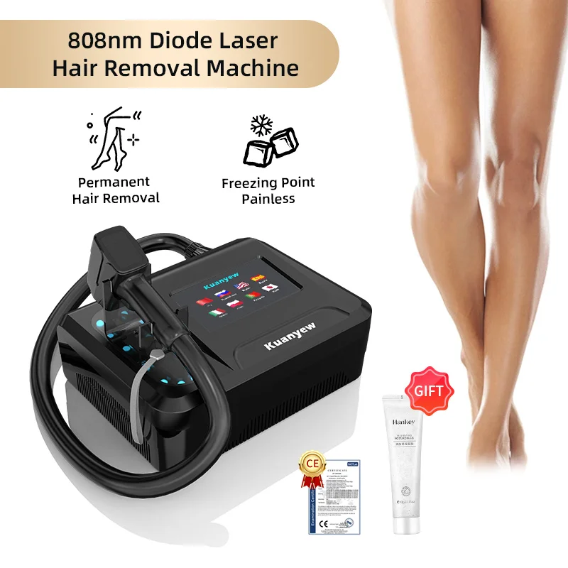 High Power Diode Laser Hair Removal Machine 808nm Wavelength Painless Permanent Epilator for Women Spa Laser Salon