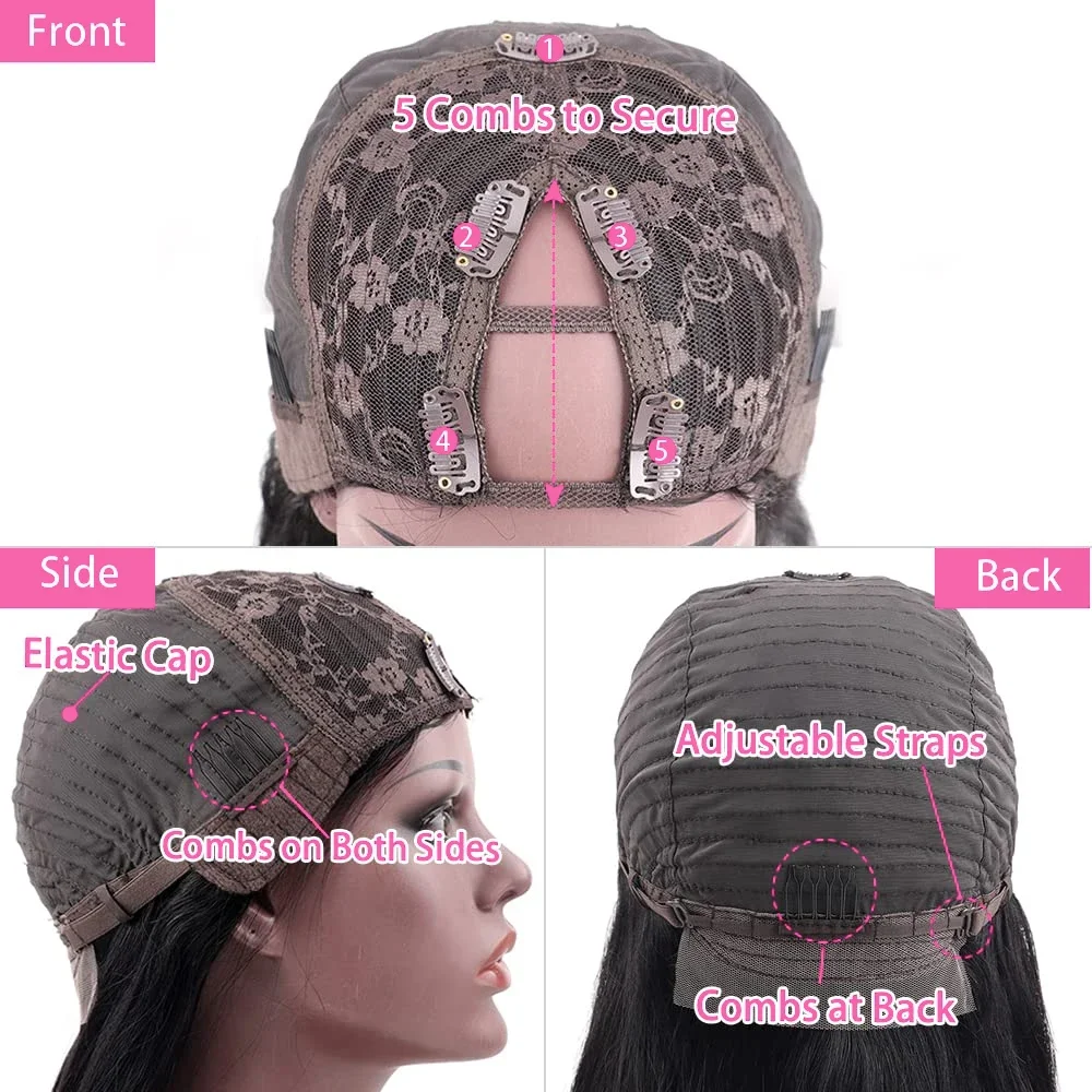 V Part Wig Straight Long Human Hair Wigs Mongolian Straight V Part Human Hair Wigs V Part Machine Made Wigs No Leave Out