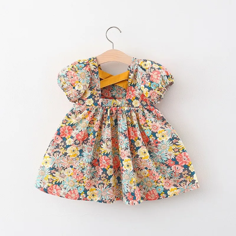 ToddlerBabyGirlsClothesSummerShortSleeveFloralPrincessBirthday