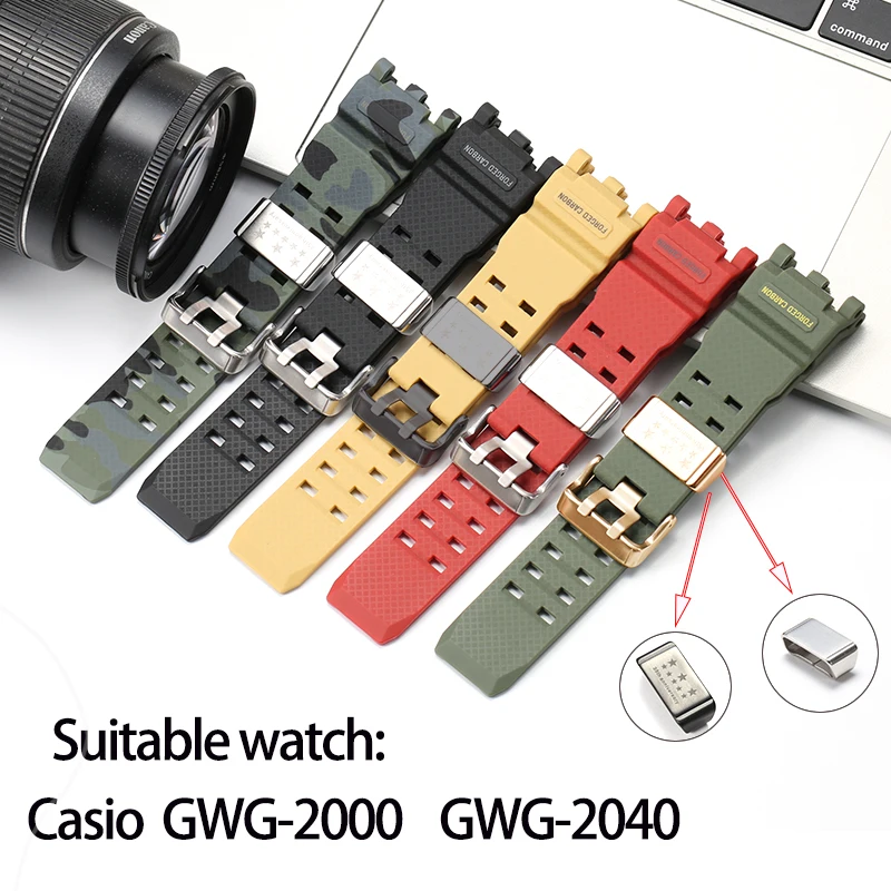 

Resin Watch Strap for Casio G-SHOCK GWG-2000 GWG-2040 Men TPU Bracelet Band Sports Waterproof Stainless Steel Buckle Accessories