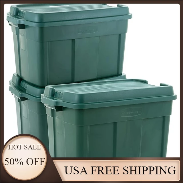 Rubbermaid ECOSense 37 Gal Recycled Plastic Storage Tote w/ Lid 3 Pack