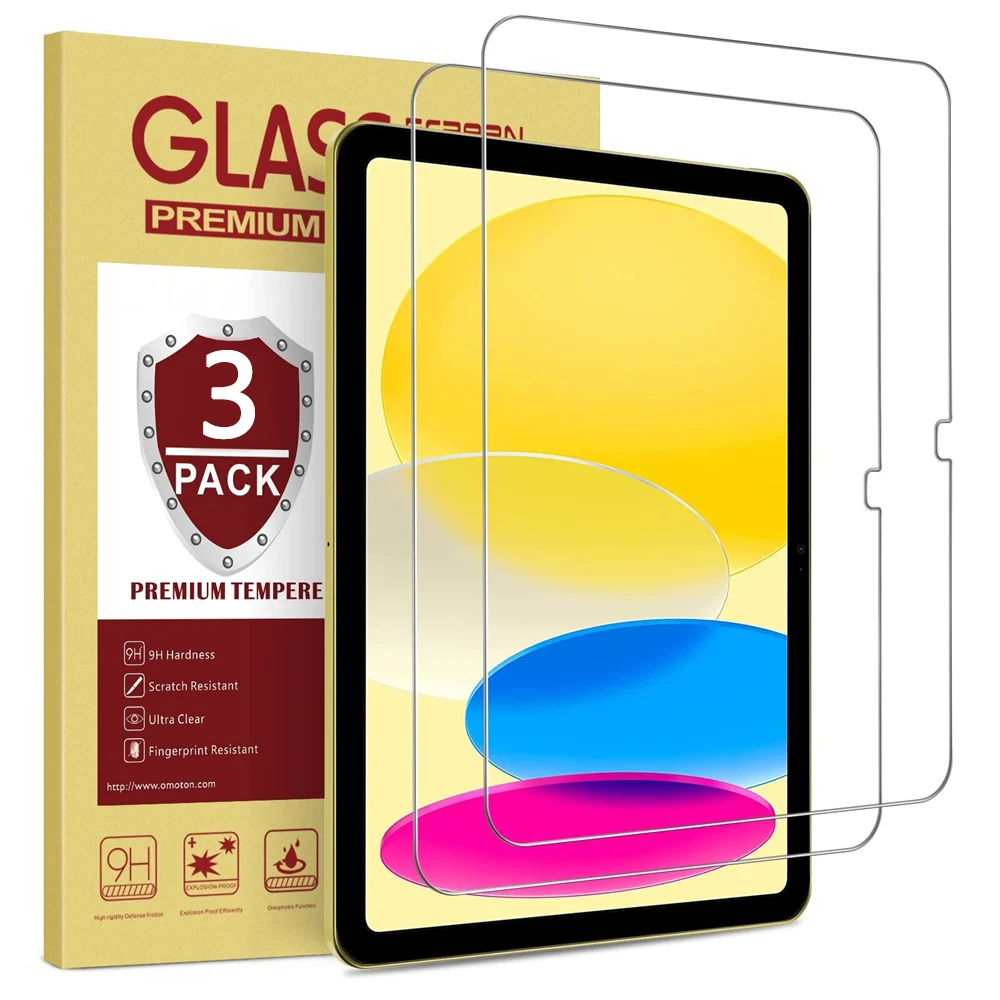 

(3 Packs) Tempered Glass For Apple iPad 10 10.9 2022 10th Generation A2696 A2757 A2777 Screen Protector Tablet Film