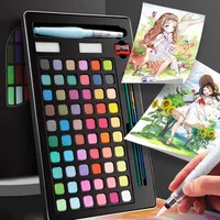 Watercolor Paint Set 48/60/72 Colors Artist Solid Water Color Pigment Portable Drawing Set With Brush Art Supplies Gift 1
