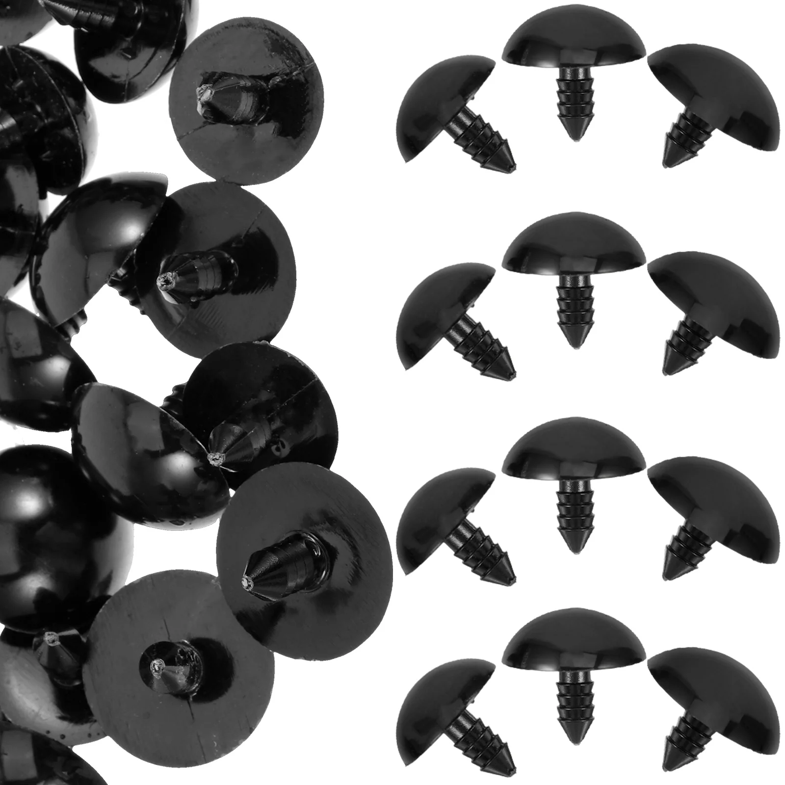 

30 Pcs Thread Eye Funny Artificial Eyes Black Beans Ragdoll Stuffed Animal Toy Plastic for DIY Decor Toys